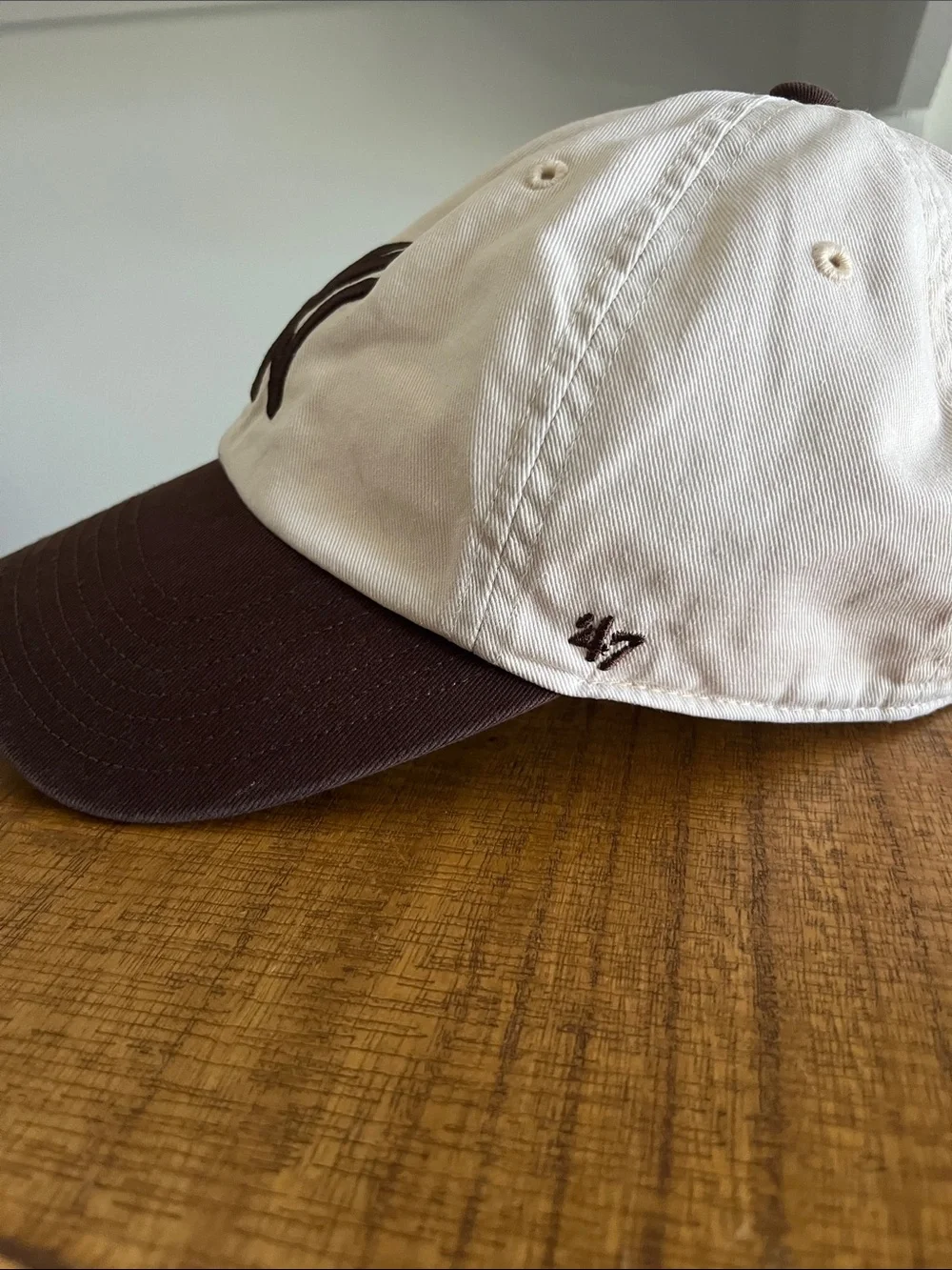 Cream and Brown NY Baseball Cap